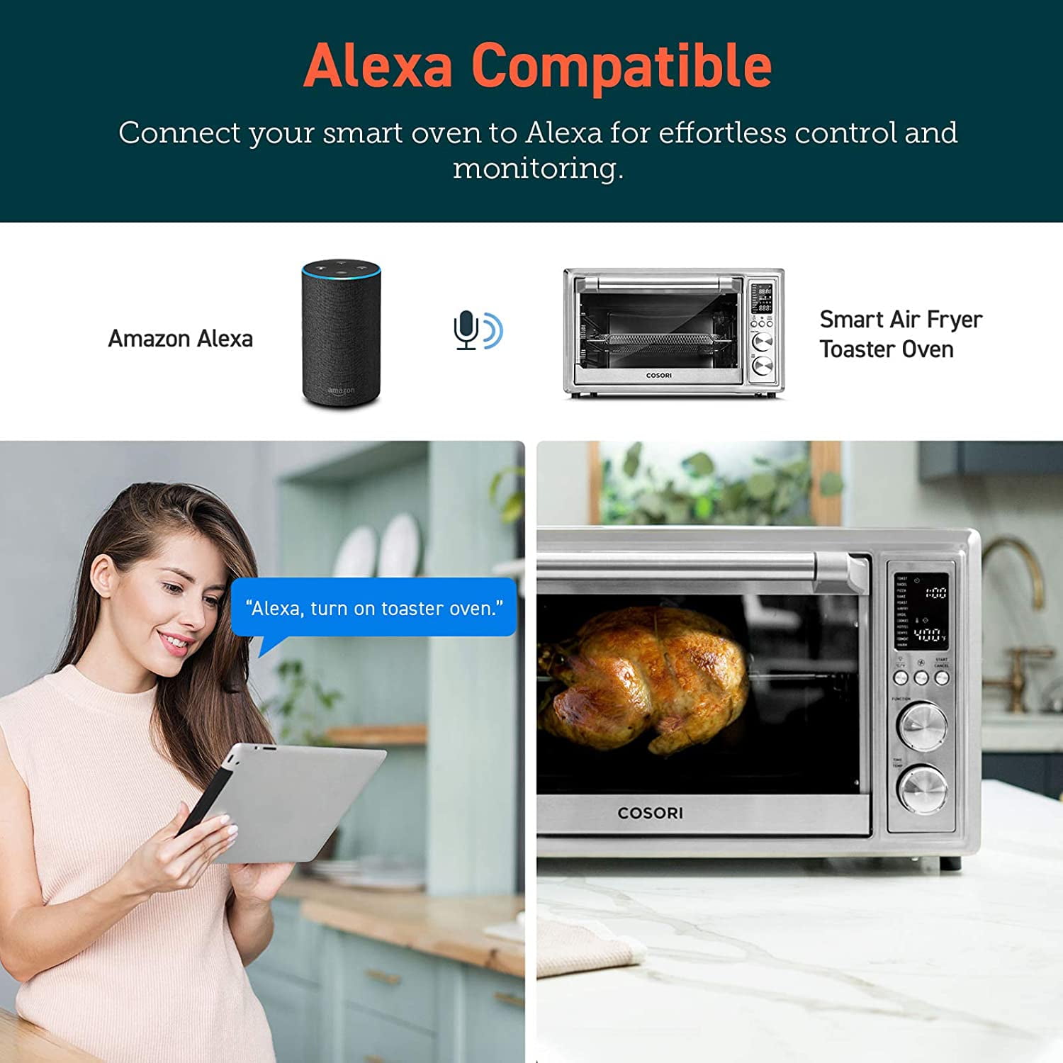 Smart Toaster Oven Air Fryer Combo CS130-AO, with 32qt Capacity, 100  Recipes & 6 Accessories Included, WiFi-Silver, Wire Rack - Bed Bath &  Beyond - 36394326