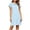 Sky Blue, variant on Iyufng Striped Straight Cut Short Dresses for Women with Short Sleeves, Peter Pan Collar and Pockets