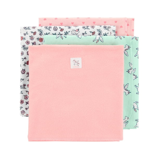 Child of Mine by Carter's, 4 Pack Receiving Blanket Baby Girls