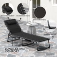 thumbnail image 4 of CoSoTower Chaise Longue Pliante, Chaise Longue d'Extérieur pour Bronzage avec Dossier Réglable, Table d'Appoint, Appuie-Tête, Noir, 4 of 7
