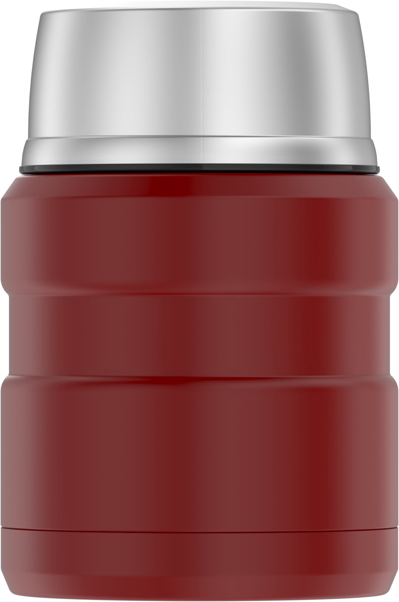 Thermos Stainless King Food Jar with Folding Spoon, Rustic Red, 16 Ounce
