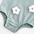 thumbnail image 6 of bbymog Newborn Girls Romper Fashion Cute Flower Bubble Romper Jumpsuit Boys Crewneck Long Sleeve Sweatshirt Rompers Green 6 Months, 6 of 7