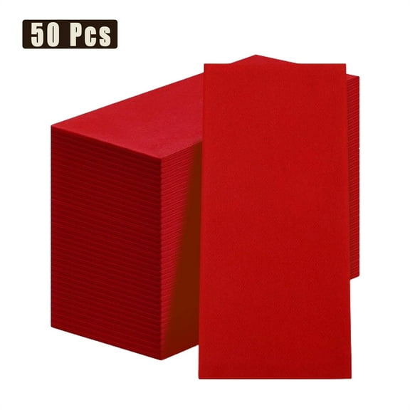 Tutuviw Disposable Luncheon Napkins Red Paper, 50 Pack 17" x 11.8" Linen Feel Dinner Napkins for Weddings, Reception, Party or Event(Red, 50 Pcs)