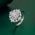 thumbnail image 4 of Princess Cut CZ Wedding Engagement Ring for Women Big Crystal Cluster Adjustable Finger Band Rings Comfort Fit Fashion Art Deco Birthday Wedding Christmas Jewelry, 4 of 6