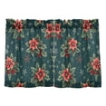 thumbnail image 7 of Yayeee Kitchen Curtains Tier Pair Light Filtering 27"x36" Rod Pocket Short Cafe Window Panel, Floral Christmas, 7 of 7