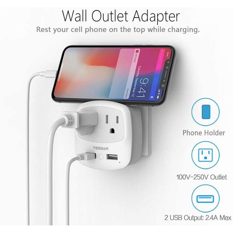 New Zealand Australia Power Plug Adapter, Type I Adaptor with 2 USB Ports American Outlets, US to Australian AU Fiji Argentina China Charger Adapter - Walmart.com