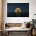 thumbnail image 3 of Elephant Stock Pirate Ship Silhouette Wall Art - Horizontal Canvas Wall Art - Living Room Wall Decor - Transportation Canvas - Orange And Blue Decor - 48" x 32", 3 of 8