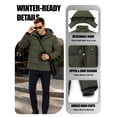 thumbnail image 5 of Heting Men's Winter Puffer Parka Jacket Coat Insulated Outerwear Army Green L, 5 of 9