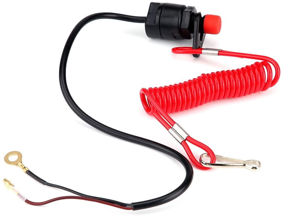 Boat Kill Switch Universal Outboard Engine Motor Kill Urgent Stop Switch with Tether Lanyard for Johnson, Evinrude, Mercury, Yamaha, Suzuki, Tohatsu and Honda