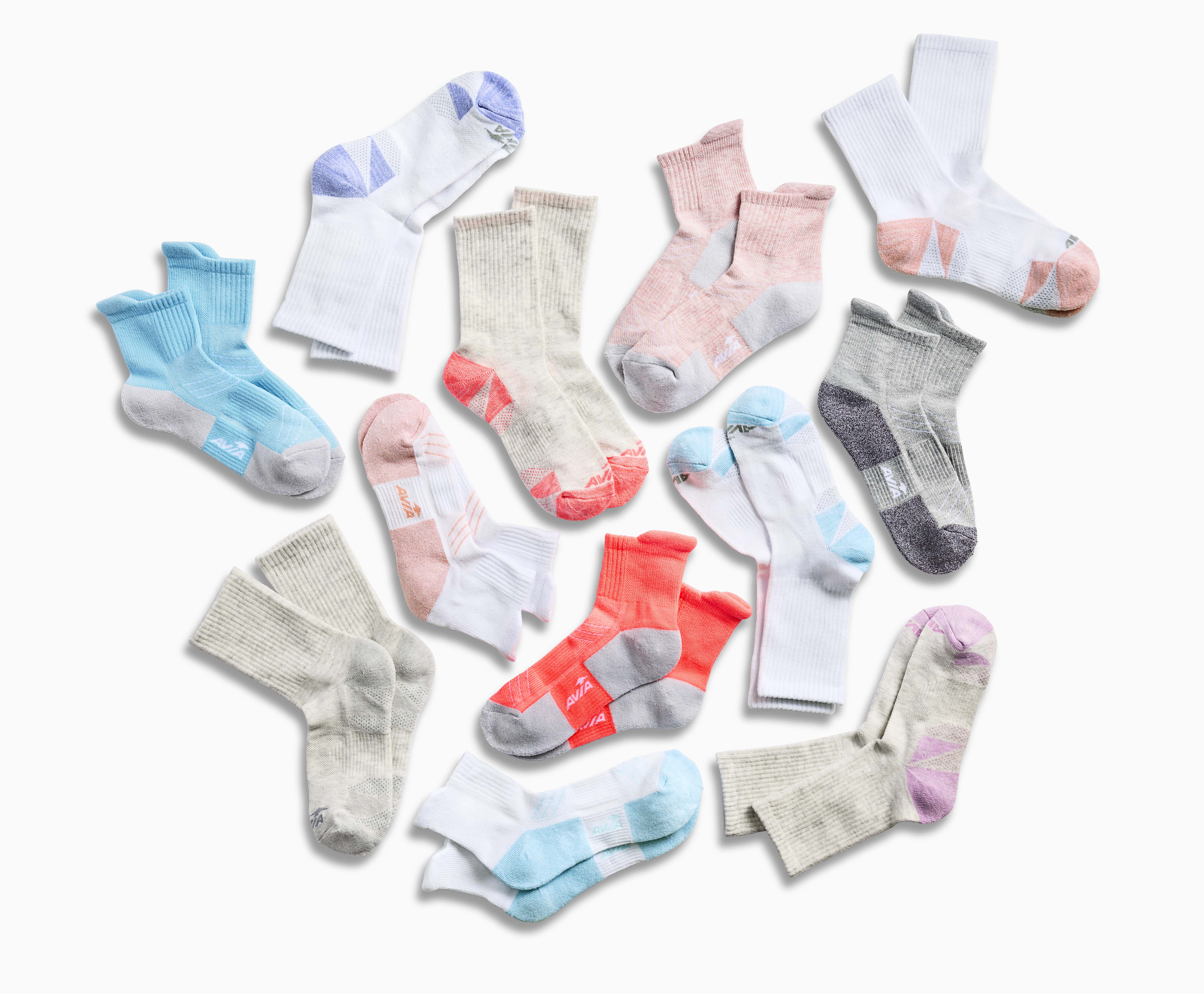 Avia Women's All Sport Cushion Mid Crew Socks, 6-Pack