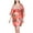 Coral, variant on Women's Short Bathrobe Bride Kimono Robe Floral Lightweight Soft Summer Satin Luxury Sleepwear Coral Small-X-Large