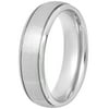 Brilliance Fine Jewelry Men's Tungsten 6MM Grooved Comfort Fit Wedding Band - Mens Ring