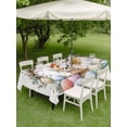 thumbnail image 5 of 60x84 Inch Outdoor Tablecloth with Umbrella Hole Zipper Rectangle Bunny Easter Rectangular Tablecloths Outside Waterproof Spring Floral Botanical Wreath Eggs Patio Table Cloth Cover for Picnic Party, 5 of 8
