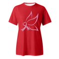 thumbnail image 4 of TSADFHJI Hauts de Sortie pour Femmes T-Shirt Imprimé à Manches Courtes Col Rond Blouse TG Rouge, 4 of 5