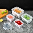 thumbnail image 3 of YAOMOBB Freezer Storage Box Drain Basket Design Food Storage Bins Set 850ml+1750ml+3300ml Storage Box Container Trio, 3 of 6