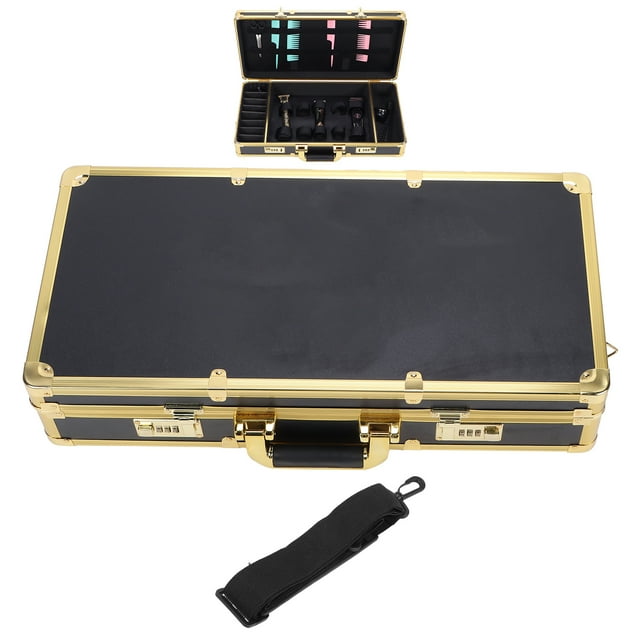 Estuche de Barbero Profesional, Aplicabilidad Perfecta Bordes de aluminio Ángulos de Acero Reforzado Caja de Herramientas Estilistas para recortadores para visual