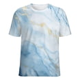 thumbnail image 5 of Marble Blue Greene Purple And Gold Stripes Women's T-Shirt Short Sleeve T Shirts Tops Tee Ladies Loose T, 5 of 6