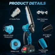 Saker Cordless Mini Chainsaw with 22V 1500mAh Battery, 6 inch Portable Handheld Electric Chainsaws with Safety Lock for Wood Cutting, Tree Trimming