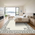 thumbnail image 3 of ODIKA 3x5 Machine Washable Non-Slip Area Rug, Geometric Beige High Traffic Rug with Pad, Beige, 1043773, 3 of 8