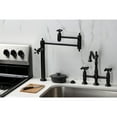 thumbnail image 2 of Kingston Brass KS3700AX Restoration Deck Mount Pot Filler Faucet, Matte Black, 2 of 8