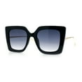 thumbnail image 4 of Womens Thick Plastic Oversized Butterfly Chic Minimal Designer Sunglasses Black - Smoke, 4 of 8