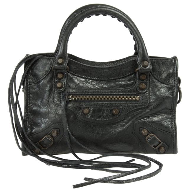 Balenciaga BAL HBAG CITY CLSC MINI BLK Classic Mini City Leather Bag Black Walmart