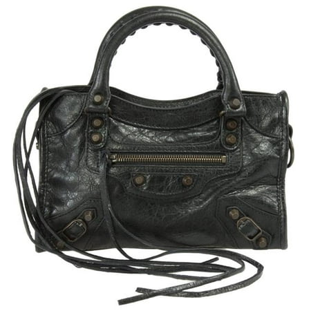 Balenciaga BAL-HBAG-CITY-CLSC-MINI-BLK Mini City Leather Bag&#44; Black | Canada