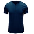 thumbnail image 2 of Floenr Mens T Shirts,Men's Plus Size Shirts Solid Color Short Sleeve T-Shirts Button-Up Shirts, 2 of 5