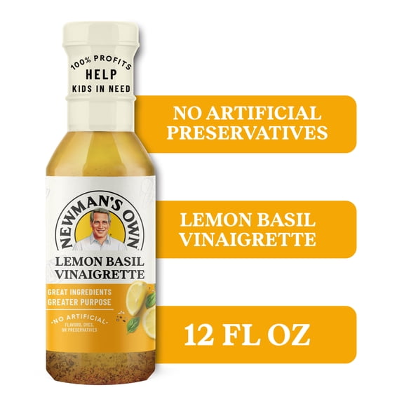 Newman's Own Lemon Basil Vinaigrette Dressing 12 fl oz