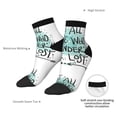 thumbnail image 4 of Uemuo Not All Who Wander Are Lost1 Printed Crew Socks, Moisture-Wicking Socks, Athletic Socks for Men Breathable Cushion Socks Casual Sport Socks for Running Traveling, 4 of 6