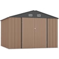 thumbnail image 2 of Ourlova Abri de Rangement Extérieur en Métal 10x8FT, Cabine Utilitaire en Acier, Verrouillable, Toit Incliné, Jardin/patio, 2 of 7
