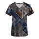 thumbnail image 4 of Fiudx Ofertas Flash Del Día Top de Chaqueta de Trabajo Protectora con Bolsillo de Manga Corta y Estampado de Purpurina de Bloque de Color Retro con Cuello En V para Mujer, 4 of 4