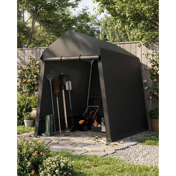 Accreate Heavy Duty Outdoor Storage Tent, Waterproof UV-Resistant Portable Carport Outdoor Storage Unit, Roll-Up Zipper Doors & Vents, All-Weather Garage Shelter for Motorcycle, ATV, Bike, Garden