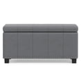 thumbnail image 3 of Simpli Home Amelia 34" Transitional Rectangle Ottoman Bench in Stone Gray Faux Leather, 3 of 14