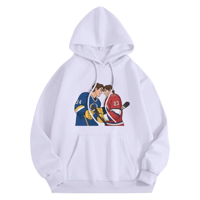Heated Rivalry Jersey Graphic Hoodie Pullover Heated Rivalry Jersey Design Unisex Heated Rivalry Jersey Long Sleeve Top White S