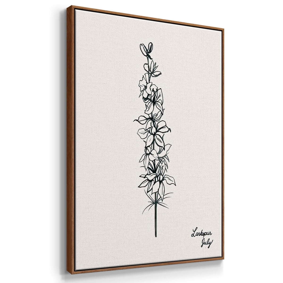 Annual Flowers VII - Framed Gallery Wrapped Holiday Canvas - 25 x 37 - Rosewood Frame