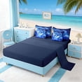 thumbnail image 4 of Manfei Fantasy Dolphin Bedding Comforter Set for Kids Boys and Girls, Romantic Ocean Print King Bedding Sets, Navy Reversible 7-Piece, 4 of 6