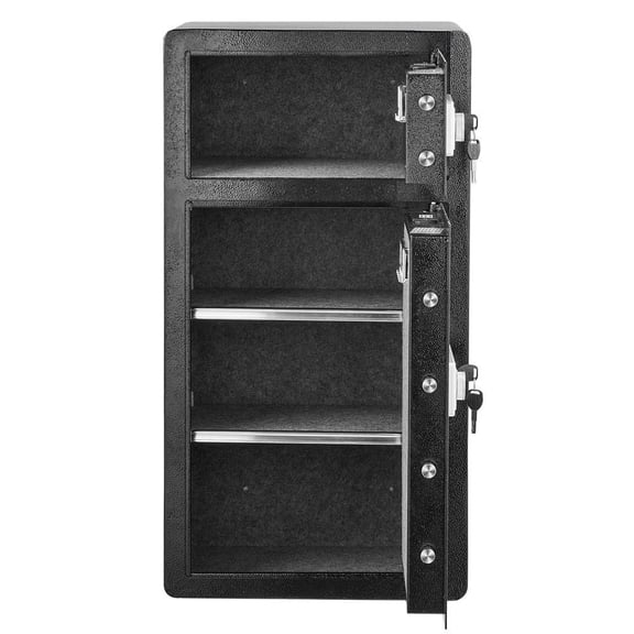 CAFORKP Black Double Door Safe 7.2 cu.ft, Key & Password Lock for Jewelry & Documents
