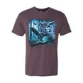 thumbnail image 2 of Wild Bobby, Owl Flying at Nihght In Front of the Moon Animal Lover Mens Premium Tri Blend T-Shirt, Vintage Purple, Medium, 2 of 3