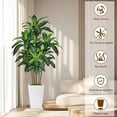 thumbnail image 2 of 6FT Artificial Dracaena Tree Fake Tree Indoor with White Tall Planter Tall Artificial Plants Indoor Artificial Silk Tree for Home Office Decor Housewarming Gift White, 2 of 7