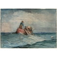 thumbnail image 3 of Winslow Homer 14x11 Black Modern Framed Museum Art Print Titled - Hauling in the Nets (1887), 3 of 5