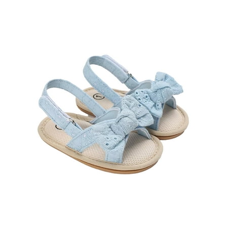 

Infant Baby Girls Summer Sandals Cotton Bowknot Open-Toe Sandals with Nonslip Soles for Toddlers