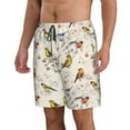 thumbnail image 2 of Kdxio Little Birds Pattern Mens Casual Shorts - Drawstring Summer Beach Sports Shorts for Men, 2 of 9