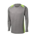thumbnail image 5 of Sport-Tek Long Sleeve Heather Colorblock Contender Tee-3XL (Vintage Heather/ Lime Shock), 5 of 6