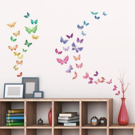 Watercolour Butterflies Peel And Stick Nursery Kids Wall Decals