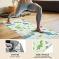 thumbnail image 4 of LightGreen Cartoon Dinosaurs Leaves Triangles Pattern Hot Yoga Mat Towel Non Slip for Hot Yoga - Quick-Drying Yoga Mat Cover with 4 Corner Pockets with Travel Bag - Hot Yoga Towel Non Slip 74"x26", 4 of 6