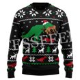 thumbnail image 5 of Suéter feo de punto divertido de Navidad de algodón con diseño de Papá Noel para mascotas, suéter informal vintage de invierno estilo Harajuku, jersey retro de manga larga con impresión 3D, 5 of 5