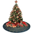thumbnail image 4 of Elegant Gold Mandala Blue Galaxy Christmas Tree Skirt Gorgeous for Xmas Party Ornaments Holiday Decoration Accessory 48", 4 of 6