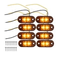 thumbnail image 1 of Unique Bargains Luz de marcador lateral delantera trasera 2 LED para camión, caravana, furgoneta, camión, RV, plástico ámbar (juego de 8), 1 of 1