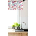 thumbnail image 3 of Ambesonne Watercolor Valance Pack of 2, Hawaii Flamingos, 54"X12", Pale Blue Salmon Pink, 3 of 4